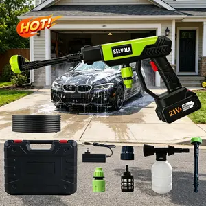 SEEVOLX Rechargeable Power Washer 21V Cordless Pressure Cleaner for Driveway Patio & Siding with 2 Long-Lasting 21V Batteries