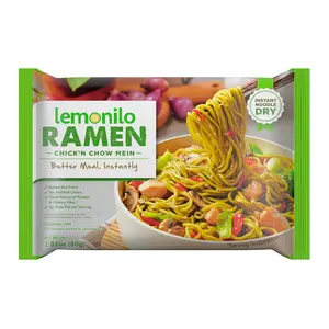 Ramen Chick'n Chow Mein Healthy Instant Ramen Baked Noodles with Spinach and Leek Made with AllNatural Ingredients Quick Meal Kit (2.82 Oz) Single