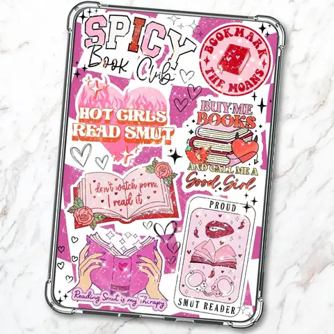 Girly Smut Smutty Spicy Book Lover Cardstock Case Insert for Kindle E-Readers #Booktok | Bright Pink