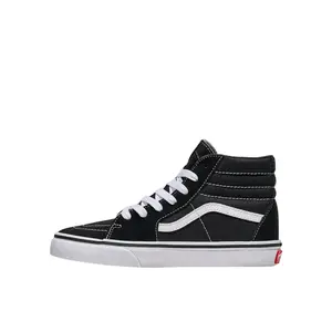 Vans Sk8-Hi Big Kids Black/White VN000D2WB8C Classic High-Top Sneaker with Durable Canvas & Suede Upper for Everyday Wear and Skate-Inspired Style - Shoe