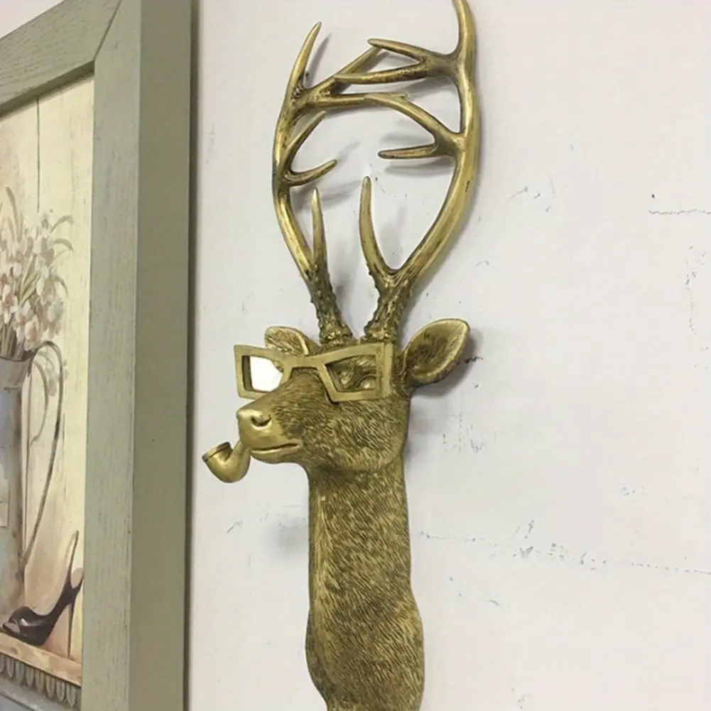 Head Wall Decoration, Deer Head Wall Decorations Art Decoration, Bronze Animal Hanging Sculpture Sunscreen Animal Head Wall Ornament (Rabbit 14*10 * cm) Hangable