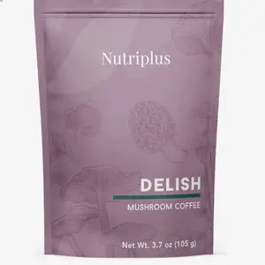Nutriplus Delish Mushroom Coffee 3.7 oz Vegan Sourced with Mushrooms for Healthy Beverage