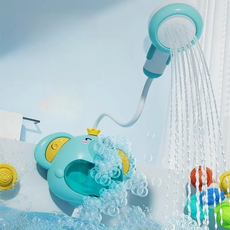 Electric Water Spray Elephant Design Bubble Shower Head Toys Play, 1 Set Cute Fun Cartoon Shower Head without Batteries, Baby Bath Toy for Baby Boys and Girls, Bath Bubble Maker