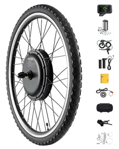VEVOR 1000W Electric Bike Conversion Kit, 48V 420rpm 26" Front Wheel E-Bike Hub Motor Kit with Upgraded Speed Controller, Throttle Grip Kit, LCD Display, and PAS System for Road Bike