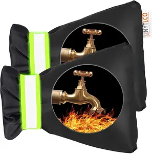 [USA Stock] - 2Pack Outdoor Faucet Covers for Winter,8.3" H x 6.7" W Hose Bib Covers for Winter Freeze Protection, Outside Spigot Cover Insulated Waterproof Water Pipe Protector (Black-2Pack)