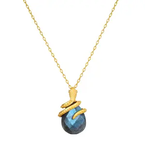 Satya Jewelry Inner Knowing Labradorite Snake Necklace