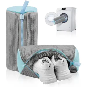 Reusable Washing Machine Bags Set of 2, Laundry Products, Ultrafine Fiber Cleaning System, Zippered Drum Design, Suitable for Sports Shoes & Tennis Shoes