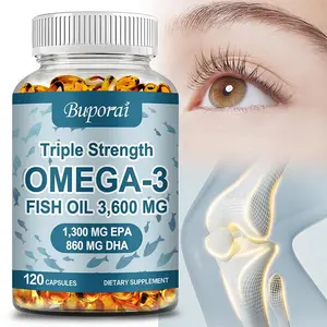 Buporai OMEGA-3 Dietary Supplement Capsules 120 Capsules - High-quality fish oil supplement - Supports joints, eyes, brain and immune system - Suitable for both men and women.