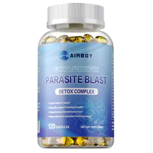 Airboy dietary supplement, a parasite killer, suitable for both men and women, uses natural extracts such as cranberry, garlic extract, and apple pectin powder to support gut health, 120 softgels.