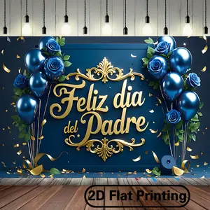 Father’s Day & Feliz Día del Padre Backdrop – Festive Celebration Tapestry, Wall Hanging, Photography Background, Polyester HD Print, Indoor, Outdoor, Party, Event Decor