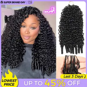 OQ HAIR Burmese Curly Crochet Hair Natural Black Machine Made Feather Crochet Human Hair Extension Miracle Knots Boho Braids #DealsForYouDays