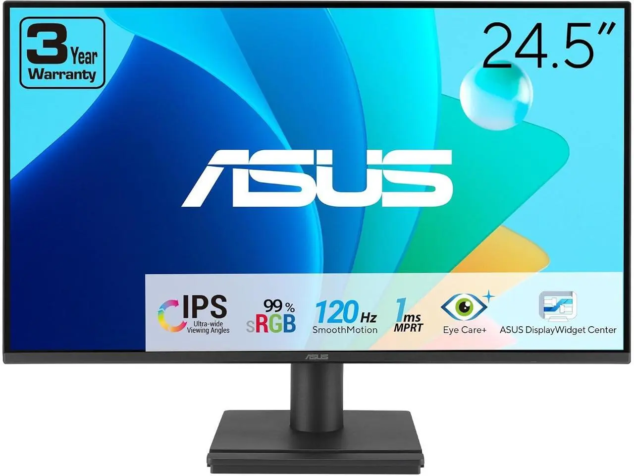 ASUS 25 inch (24.5" viewable) Full HD 120Hz  IPS Adaptive-Sync 1ms, Computer Monitor with Tilt Stand VA259HGA