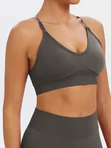 Seamless Yoga Bra Back Support Quick-Dry High-Strength Sports Bra Tank Top, Women's Fitness Sleeveless Gym Shirt, Gym Workout Wear