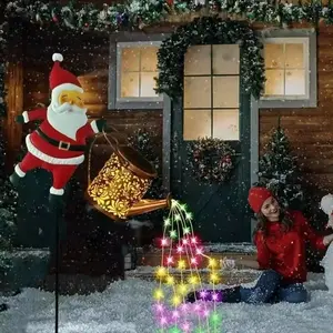 Christmas Solar Garden Light Retro Metal Watering Can Lamp with Twinkling Fairy Stream Perfect for Patio Holiday Gifts Solar Powered Easy to Use