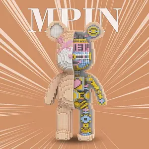 Creative Mechanical Bear Model Set, Building Block Sets, 5000 Pieces, 43cm High, Uncharged Power Mode, Ideal Gift for Boys and Girls, Home Decoration