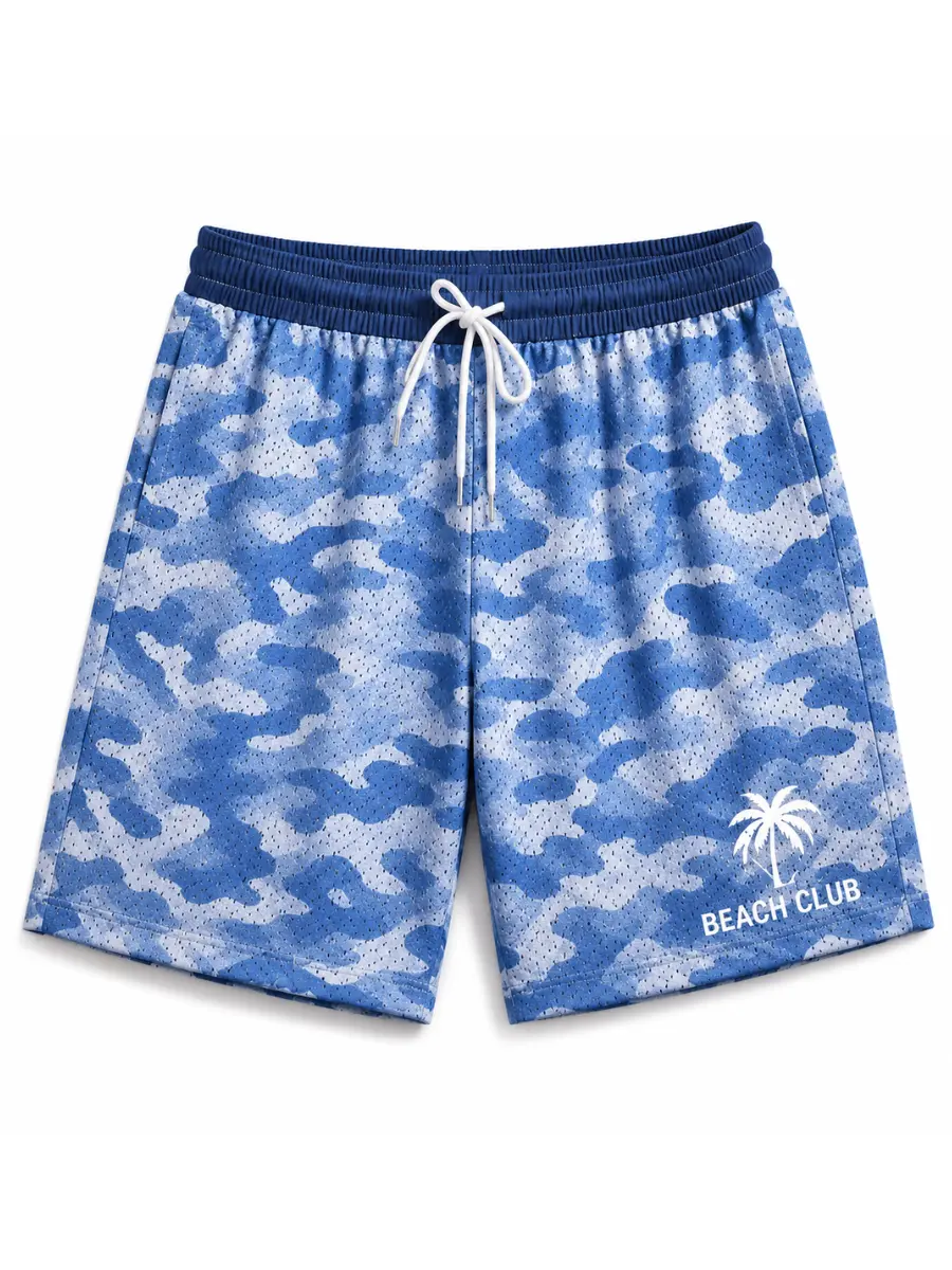 Men's Mesh Beach Shorts Quick Dry Lightweight Drawstring Summer Casual Athletic Shorts