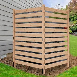 Lilypelle Air Conditioner Fence Outdoor Privacy Fence Screen, Pool Equipment Enclosure Fence Trash Can Enclosure Wood Fence Panels for Outside summergarden