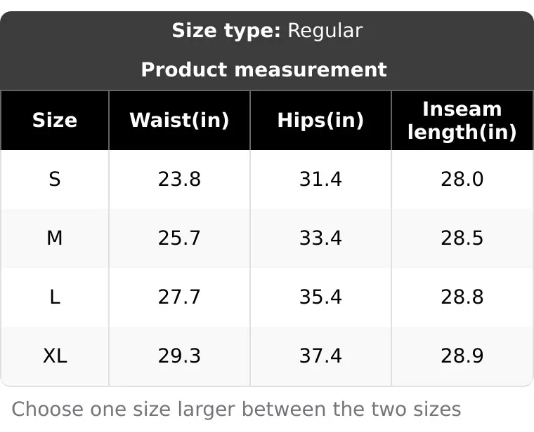Original LUCKY CHICO S M L XL size chart