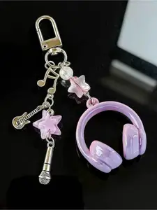 ins wind music earphones modeling mobile phone chain personalized backpack pendant music note keychain creative high value pendant