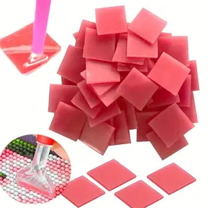 10/20/30/50pcs Paste DIY Handcraft Sticker Dotting Diamonds 2x2cm/0.79x0.79in Wax Diamond Painting Kit Dot Drill Clay DIY Red Silicone Mud Diamond Embroidery Cross Stitch Sewing Mud Nail Art Tools Accessories
