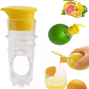 Manual Juicer Fruit Vegetable Juicer Multifunctional Home Small Plastic Lemon Squeezer Orange Fruit Juice Separator Press - Juicing Tool [Green + Yellow] Manual Juicer Lemonorangejuicer Fruit Extractor Rotating Fresh Juice Filter