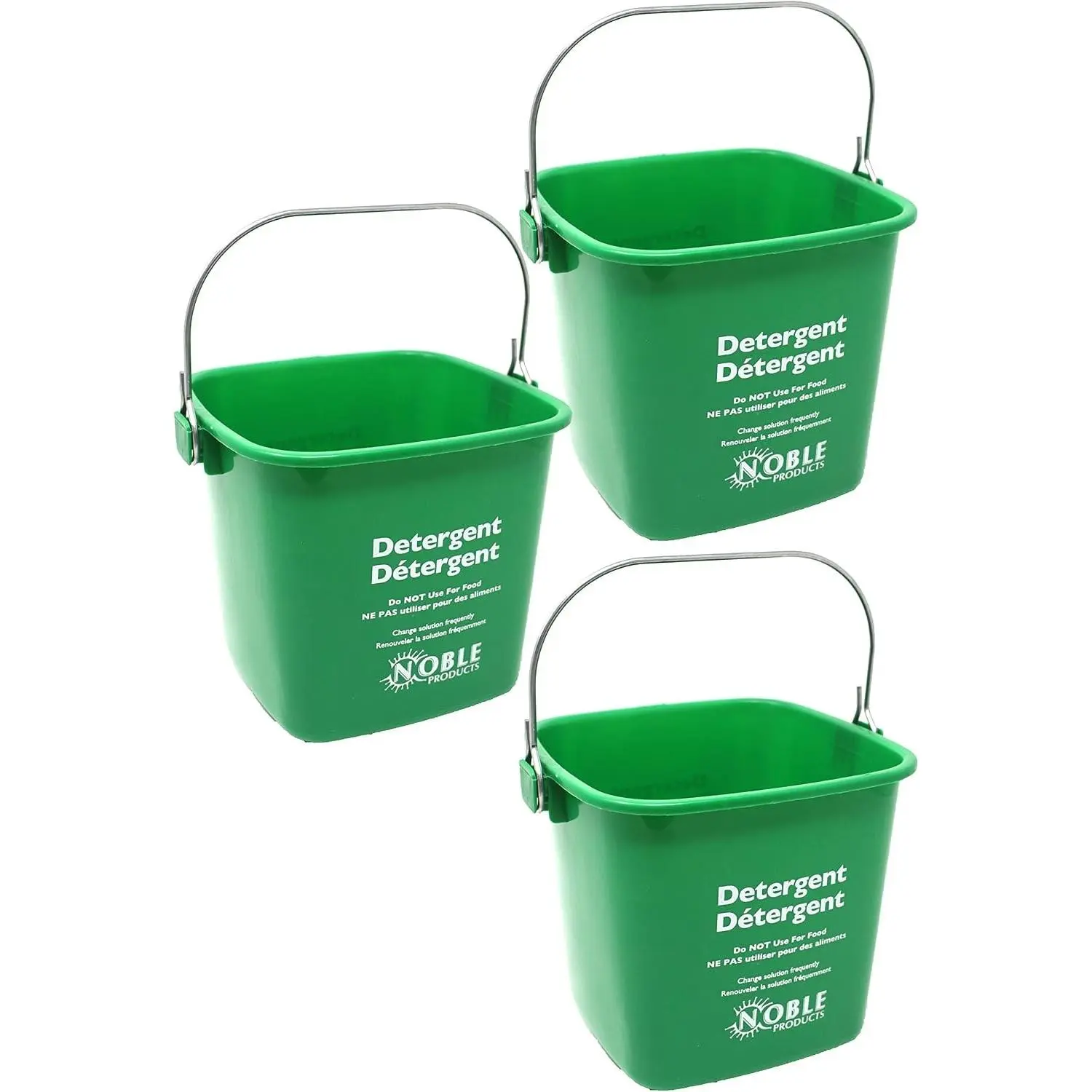 Detergent Bucket - 3 Quart Cleaning Pail - Set of 3 Square Containers