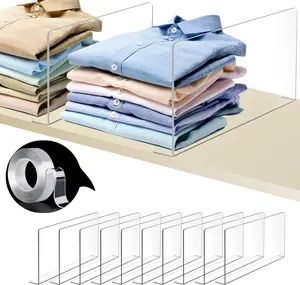 Acrylic Shelf Dividers For Closet Organization,Sweater Organizer For Closet - 10pack 8" Tall Clear Plastic Shelf Dividers For Closets Shelves Cabinets