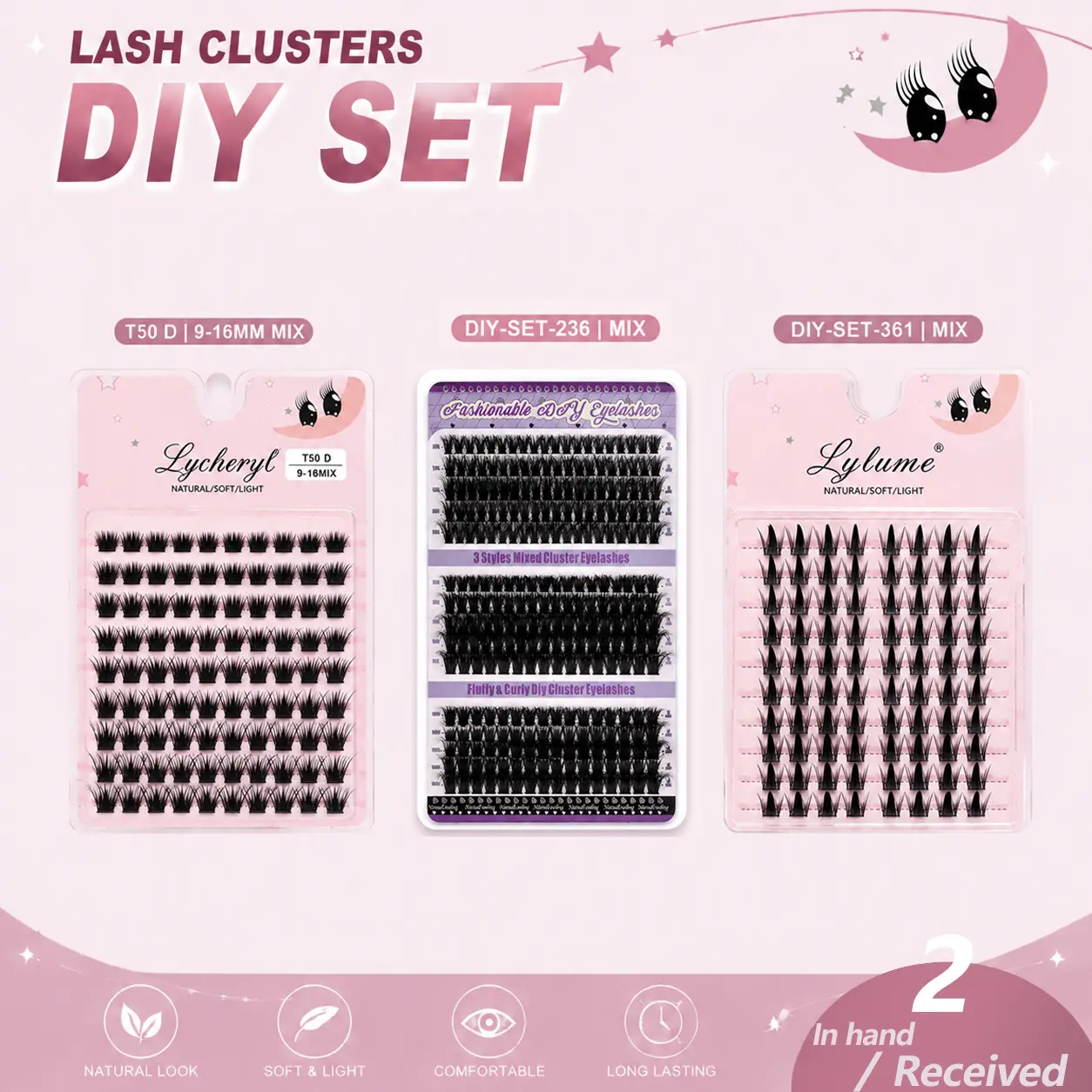 3 Styles Upgrade Lashes with Ultra-Dense, Lashes KitWaterproof, Long-Lasting Lashes | Flora | Natural Daily,Volume Style | Beginner-Friendly Lashes for Flawless,Voluminous Look