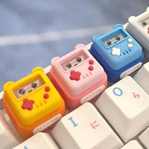 Esc Retro game console transparent keycaps Pink Blue White creative  Animate cute 1U Keys Caps DIY mechanical keyboard MX Switch