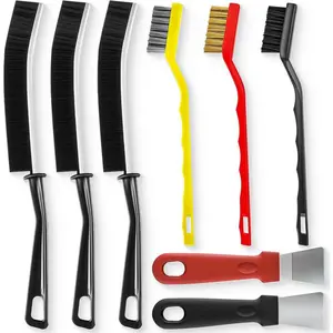 8 Pcs Kitchen Cleaning Brush Set Multifunctional Gap Cleaning Brush for Crevice Windows Groove Tiles Faucet Deep Cleaning Power 3-in-1 Ergonomic Durable Design