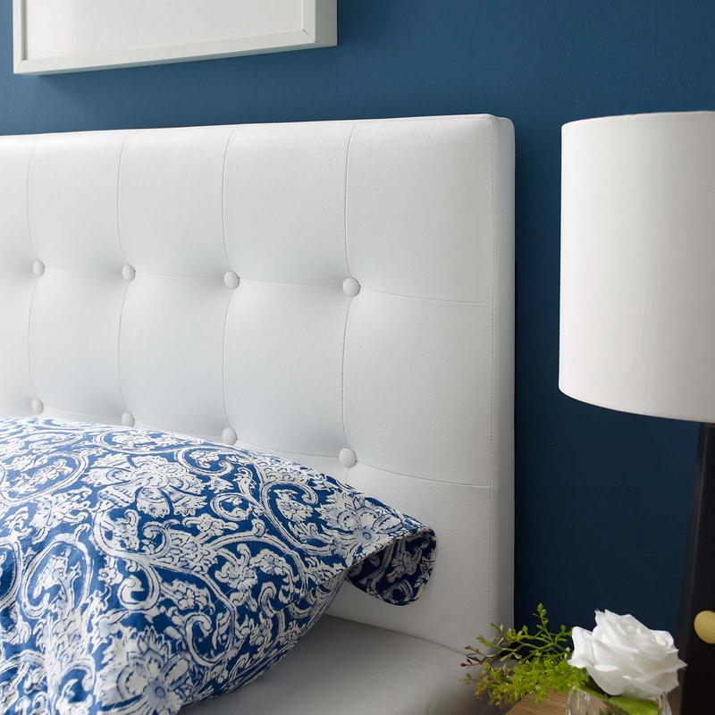 Modway Emily Twin Upholstered Vinyl Headboard in White