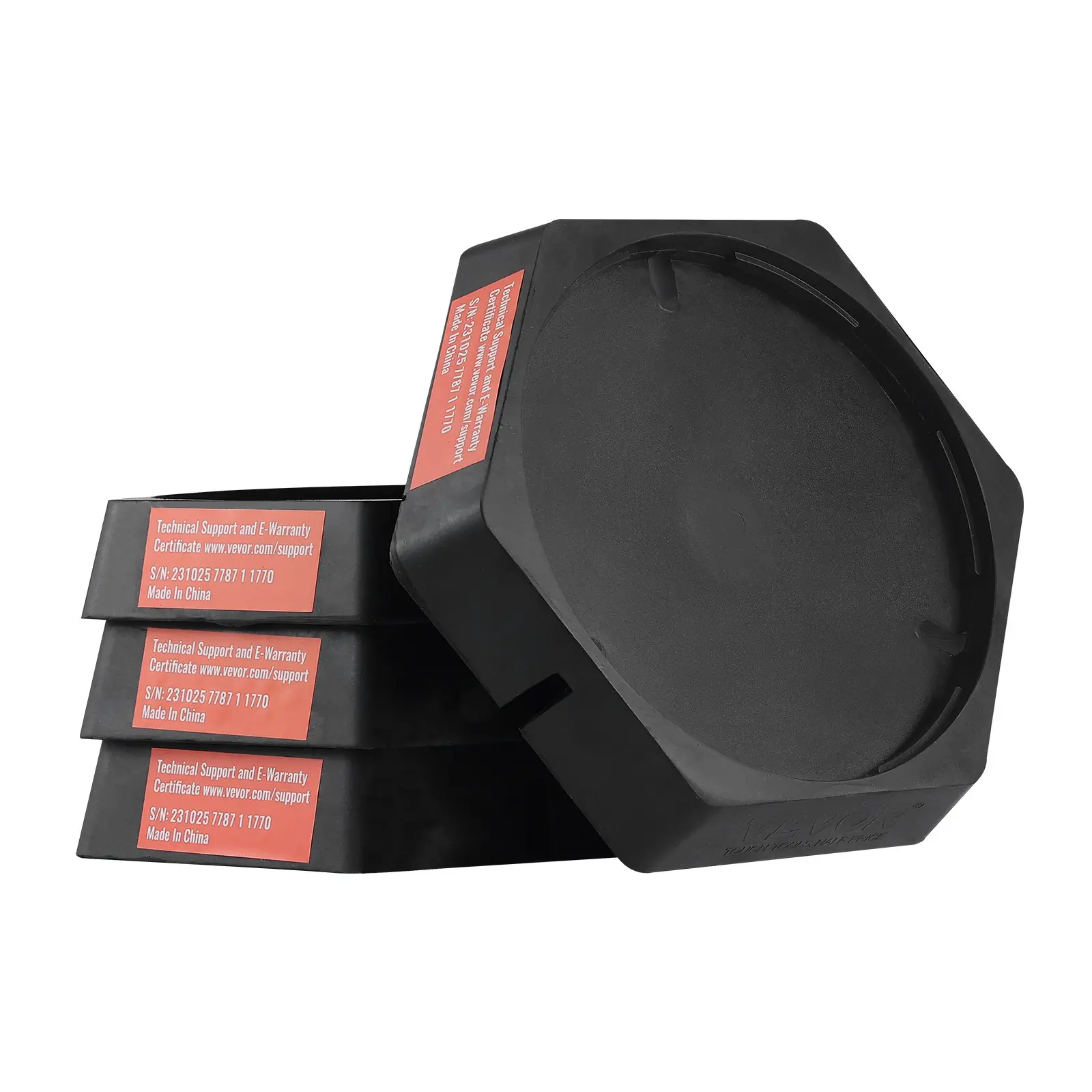 【summerfinds】VEVOR RV Leveling Pads, 9 Inch Round Landing Feet, Permanent Attached Jack Stabilizers, Rubber Jack Pads, 5000 lbs Capacity per RV Jack Pad, 5th Wheels, Travel Trailers, Class A/C Motorhomes (4-Pack)