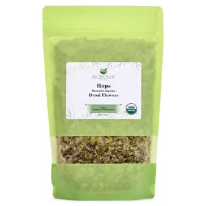 Biokoma Pure and Organic Hops Dried Flowers 50g (1.76oz) In Resealable Moisture Proof Pouch, USDA Certified Organic - Herbal Tea, No Additives, No Preservatives, No GMO, Kosher