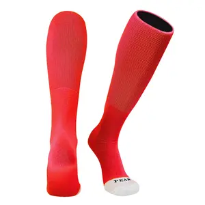 Pear Sox ID Knee High Long Tube Socks for Baseball Football Soccer (Scarlet)