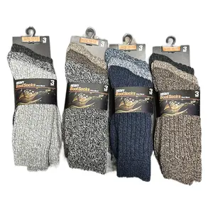 Men's 12-Pair Heavy Wool Winter Boot Socks Set, Menswear Stylish Fuzzy Warm Socks for Day Use (Multi-Color) - Sports & Outdoor Accessories
