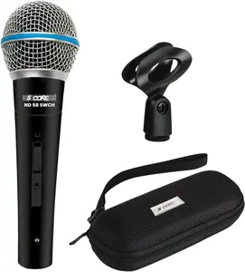 5 CORE Microphone Dynamic Cardioid XLR Unidirectional Wired Mic w Built-in Pop Filter w High Gain Wide Frequency for Stage, Studio Recording, Speaking Engagements - ND 58 SWCH