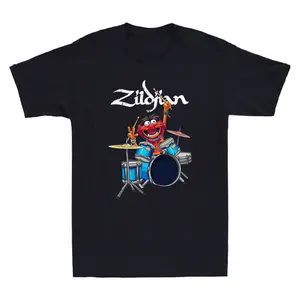 The Muppet Show Drums Drum Set Funny Muppet Cartoon Meme Vintage Men's T-shirt