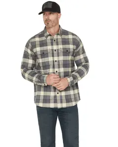 Hawx Men's Buffalo Plaid Print Long Sleeve Button-Down Flannel Shirt - Hxfa25fl2-Ch