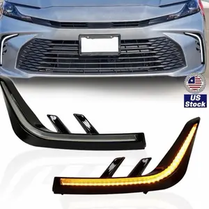 LED Front Bumper Fog Light Daytime Running Light w/Turn For Toyota Camry LE 2025