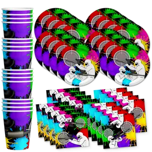 Paintball Birthday Party Tableware Kit For 16 Guests