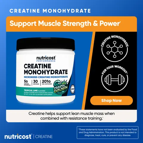 Nutricost Micronized Creatine Monohydrate Powder Supplement