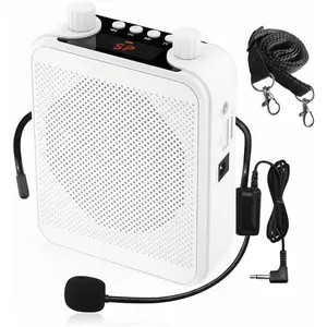 30W Portable Voice Amplifier with Wired Microphone Headset, 2800mAh Rechargeable PA System Speaker Personal Microphone Speech Power Amplifiers Loudspeaker for Teachers/Metting/Tour Guide