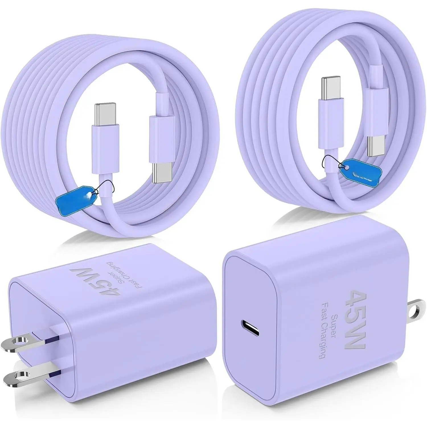 45W USB C Fast Charger for iPhone 17/ Air/16/15 Pro Max,2Pack 10FT Type C Charger Block & Cable, PD 3.0 Super Fast Charging for iPad Pro MacBook Air/Pro M1/M2, AirPods