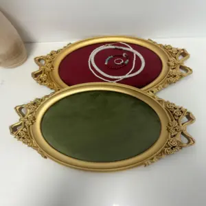 1pc Vintage Bow-Shaped Jewelry Stand with Golden Frame & Colorful Felt Lining - Plastic Bow Display Holder Suitable for Earrings