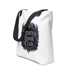 Smutty Book Club Tote Bag - Dark Fantasy Romance Reader Gothic Purple Flame Design Spicy Book Lover Accessory 100% Polyester 15 x 15 inch Capacity 2.6 US gal