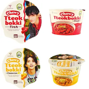 EATS ON x SEVENTEEN Korean Tteokbokki Instant Rice Cakes Spicy & Cheese Rose Flavor 140g Microwaveable DK Lee Seokmin & Joshua Hong Edition