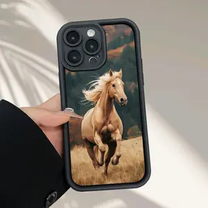 Running Horse Pattern Creative Cartoon Phone Case, TPU Shockproof Full Protection Case, Compatible with iPhone 17/16/15/14/13/12/11 PRO MAX PLUS AIR E XS and PROMAX MINI, Ideal Gift for Friends and Family, T979