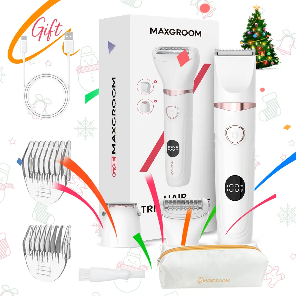 Sensitive Skin Savior! 3-in-1, Bikini Trimmer for Women,Electric Razor,For Face, Body & Bikini Line,Waterproof & Cordless & Hygienic & styling your way,Pubic&Underarm&Leg&Arm,Christmas Gift New Year Gift Shaving Grooming