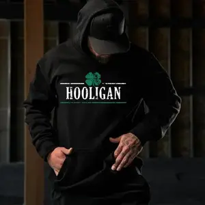 Crazy Dog Hoodie, Hooligan Shamrock Funny Saint St Patricks Day Drinking Hoodie for Paddys Day