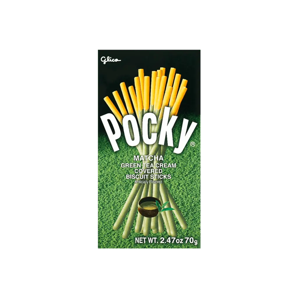 Glico Pocky Matcha-Flavored Chocolate-Coated Biscuit Sticks, Snacks - 70g